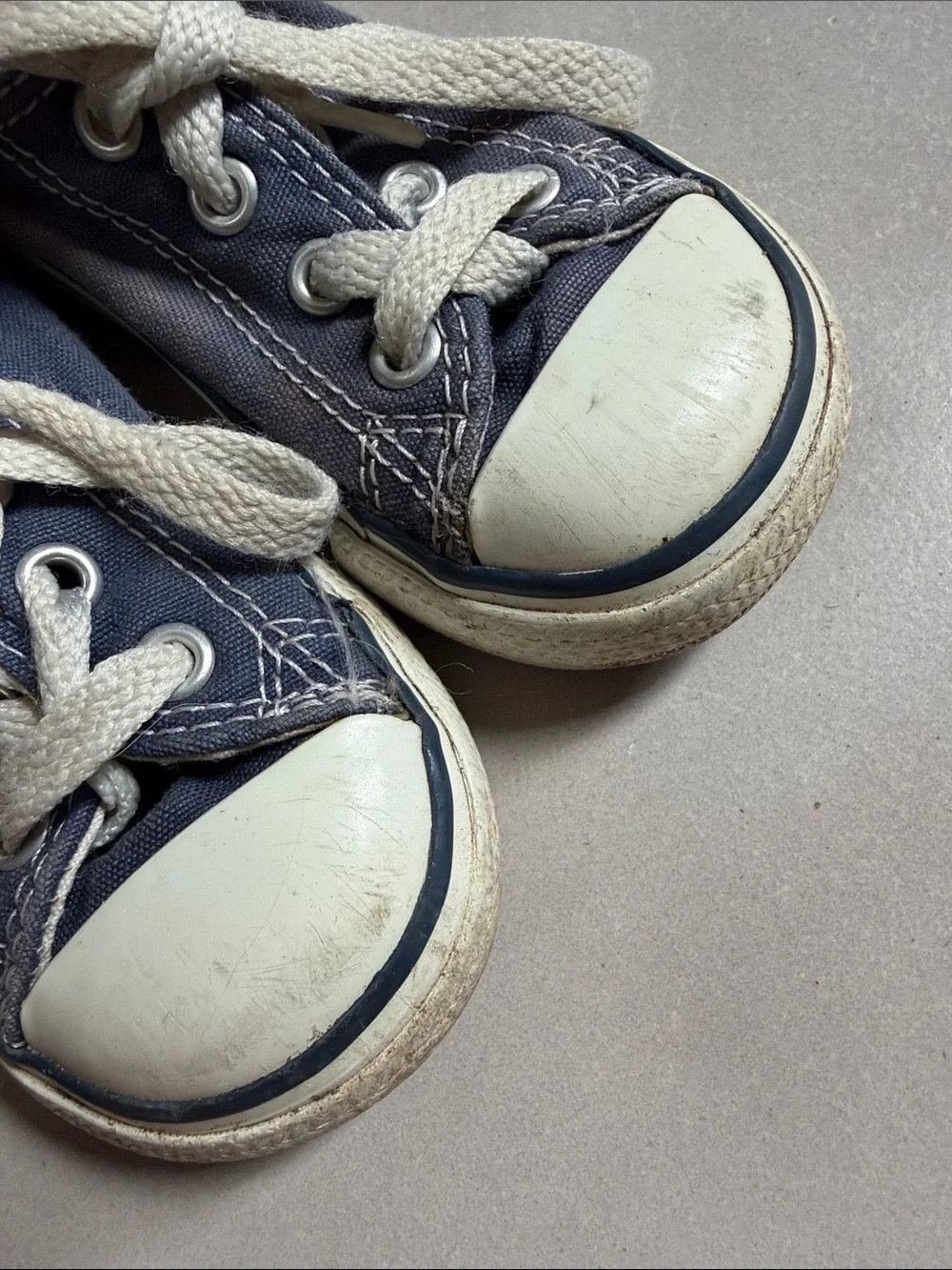 Converse Kids Navy Canvas Sneakers with White Toe Caps